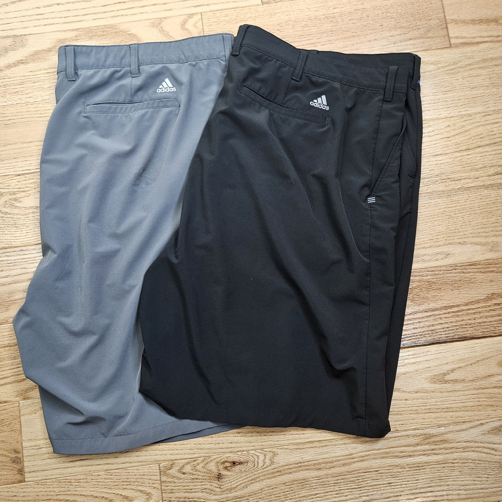 Lot of 2 Adidas Mens Golf Shorts Size 54 black gray Performance Activewear
